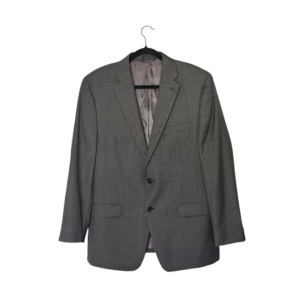 Lauren Ralph Lauren Grey 100% Wool Blazer Sport Coat Canada Made Size 42S